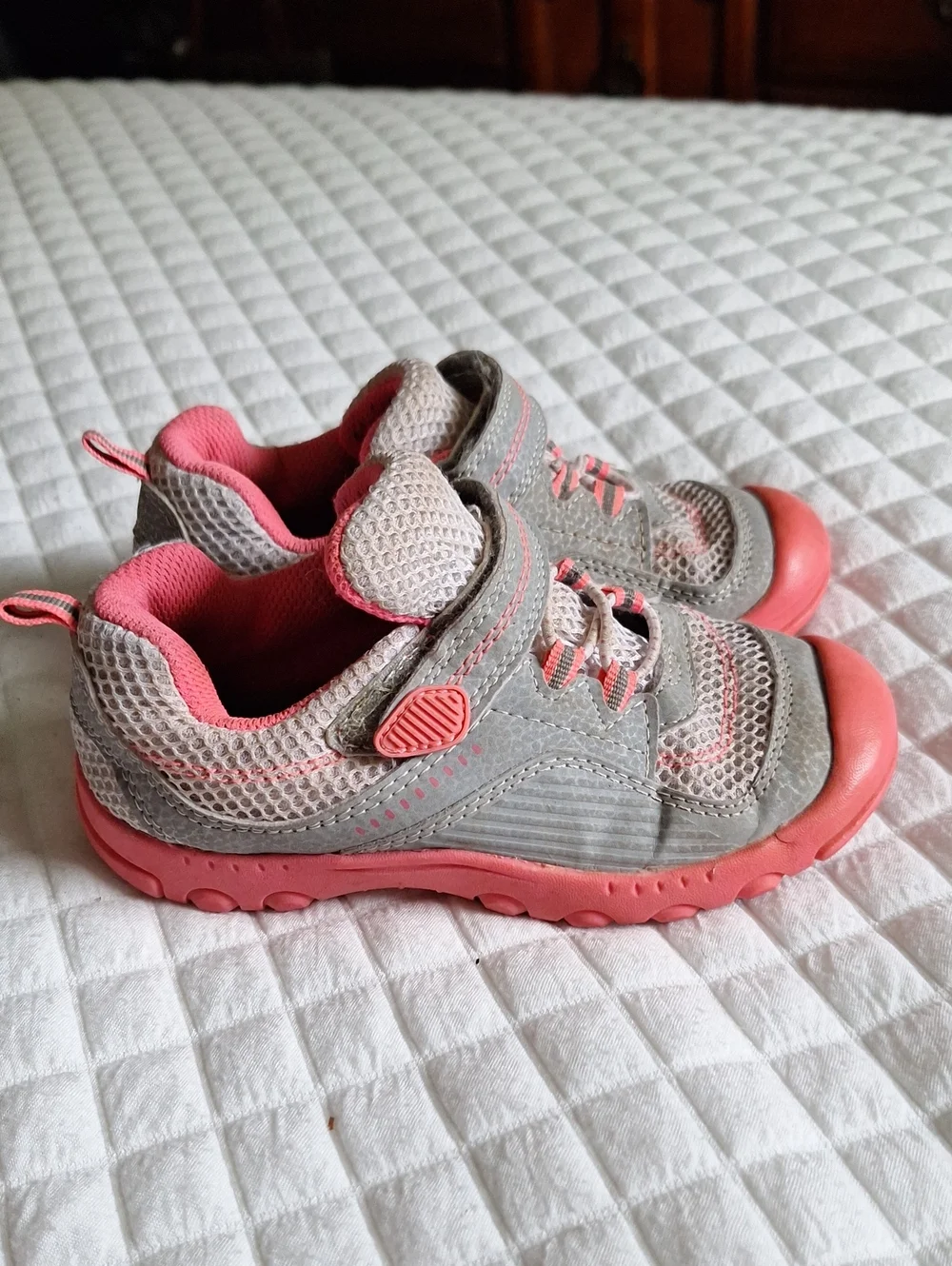 Carters Girls Grey and Pink Athletic Shoes